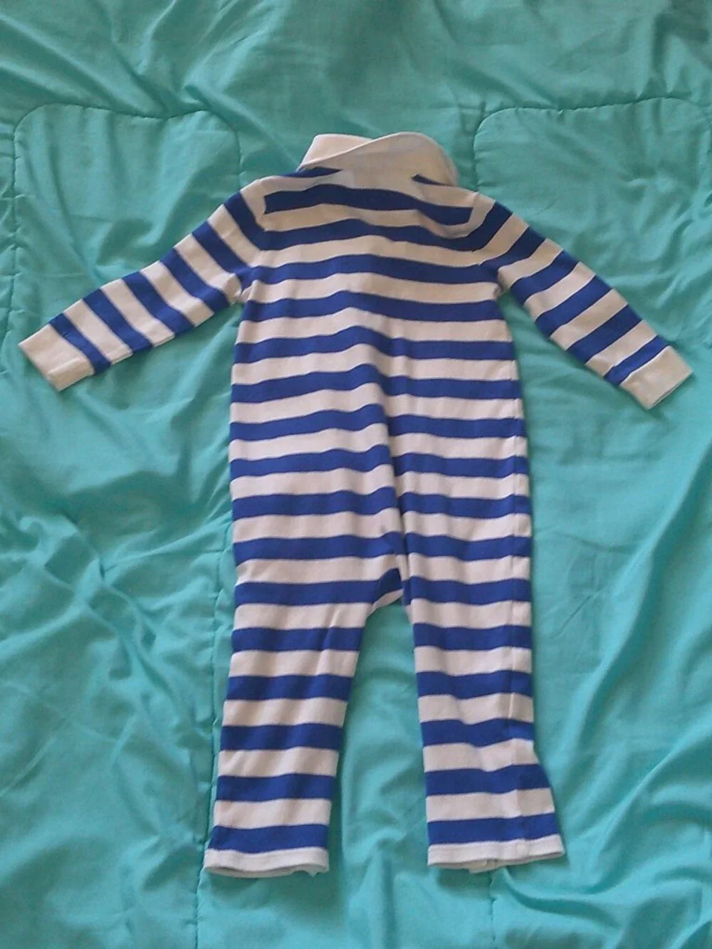 Janie and Jack Baby/Toddler Boys Blue & White Stripe Dog One-Piece - Size 18-24M